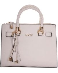 Liu Jo - Light Sand Bamboo Braided Top-Handle Bag - Lyst
