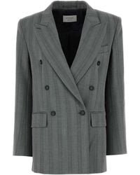 Max Mara - Embroidered Stretch Wool Blend Merlot Blazer - Lyst
