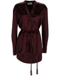 Tory Burch - Top With Belt Viscose Tops - Lyst
