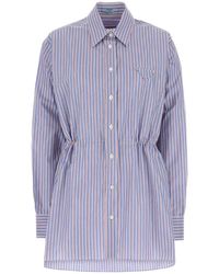 Prada - Embroidered Poplin Shirt - Lyst