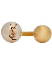 Saint Laurent - Cassandre Pearl And Ball Ring - Lyst