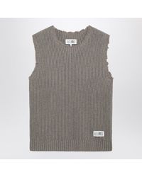 MM6 by Maison Margiela - Ribbed Wool-Blend Vest - Lyst