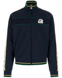 CASABLANCA - Logo-Patch Mesh-Panel Track Jacket - Lyst