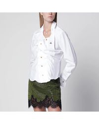 Vivienne Westwood - Drunken Cotton Poplin Shirt With Orb Embroidery - Lyst