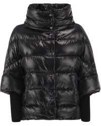 Herno - Padded Jacket With High Collar And Knitted Cuffs - Lyst