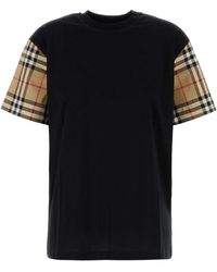 Burberry - Net Sustain Checked Poplin-Trimmed Cotton-Jersey T-Shirt - Lyst