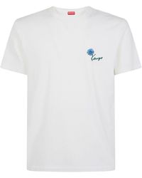 KENZO - Tulip Embroidered Cotton T-Shirt - Lyst