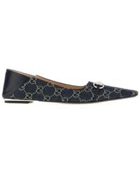 Gucci - Gg Denim Vittoria Ballerinas - Lyst