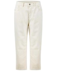 Moncler - Cropped Tapered Leg Jeans - Lyst
