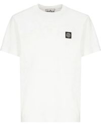 Stone Island - Slim Fit T-Shirt With Compass Patch - Lyst
