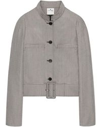 Courreges - Houndstooth Pattern Jacket With Buckle - Lyst