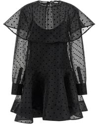 Ganni - Organza Circle Collar' Dress - Lyst