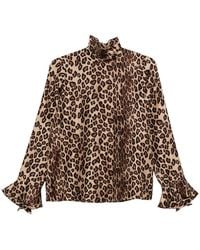 Alberto Biani - Printed Silk Blouse - Lyst