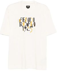 Fendi - Graphic Crewneck Cotton T-Shirt - Lyst