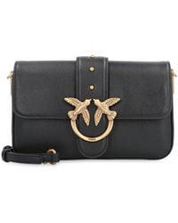 Pinko - Love One Mini Slouchy Leather Shoulder Bag - Lyst