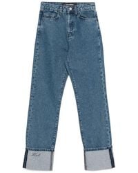 KARL LAGERFELD - Straight Denim Pants - Lyst