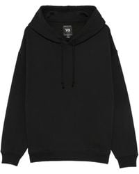 Y-3 - Cotton Hoodie With Logo Detail And Drawstring Hood - Lyst