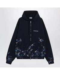 Balenciaga - Zip-Up Sweatshirt With Paint-Stain Effect - Lyst