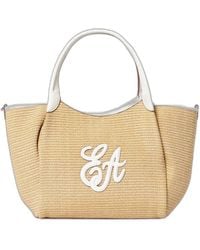 Emporio Armani - Medium Straw Tote Bag - Lyst
