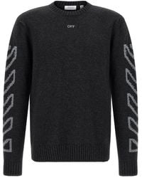 Off-White c/o Virgil Abloh - 'Diag Arrow Fuzzy' Sweater With Intarsia - Lyst