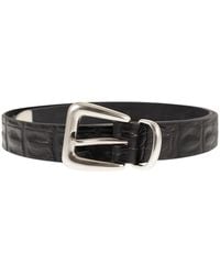 Alberto Luti - Crocodile Effect Leather Belt - Lyst