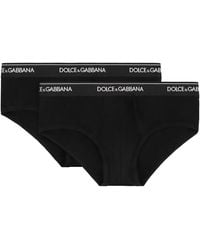Dolce & Gabbana - Dolce & Gabbana Set Of Two Cotton Briefs With Logoed Elastic Band - Lyst