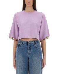 Rabanne - Knitted Cropped T Shirt - Lyst