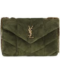 Saint Laurent - Suede Puffer Toy Crossbody Bag - Lyst
