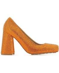 Bottega Veneta - Leather And Rhinestones Tower Pumps - Lyst