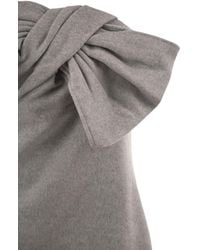 7 For All Mankind - Wool-Blend One-Shoulder Mini Dress With Bow - Lyst