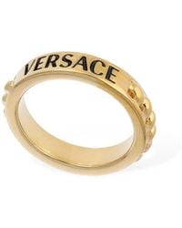 Versace - Logo Metal Ring - Lyst