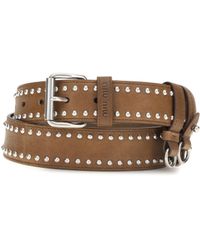 Miu Miu - Studded Suede Belt - Lyst