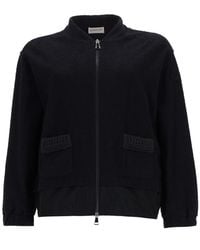 Moncler - Cardigan Con Zip - Lyst