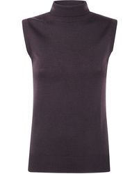Max Mara - Turtle Neck Sleeves Less Woven "Vertigo" Top - Lyst