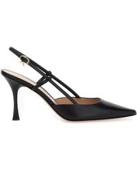 Gianvito Rossi - Leather Decolletes Slingback - Lyst