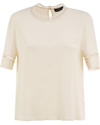 Fabiana Filippi - Acetate And Silk Crêpe Blouse With Embroidered Trims - Lyst