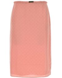 Gucci - Gg Jacquard Silk Skirt - Lyst