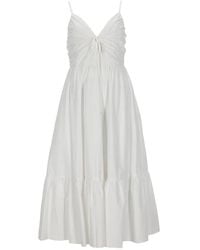 MICHAEL Michael Kors - Michael By Michael Kors V-Neck Midi Dress - Lyst