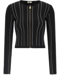 Elisabetta Franchi - Cropped Knit Cardigan - Lyst