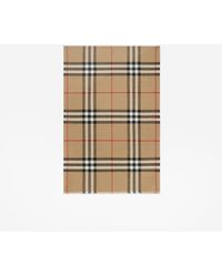Burberry - Check Wool Silk Scarf - Lyst