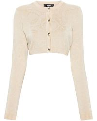 Versace - Barocco Texture Cropped Cardigan - Lyst