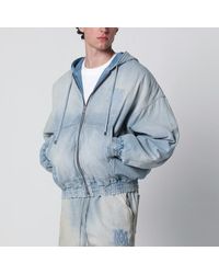 Amiri - Light Washed Denim Bomber Jacket - Lyst