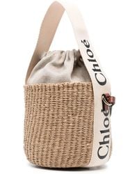 Chloé - Woody Small Straw Bucket Bag - Lyst