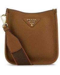 Prada - Caramel Leather Crossbody Bag - Lyst