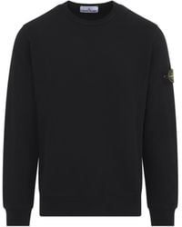 Stone Island - Cotton Crew Neck Sweatshirt With Compass Badge - Lyst