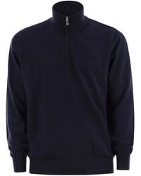 Brunello Cucinelli - Cashmere Turtleneck Sweater With Zipper - Lyst