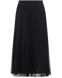 Fabiana Filippi - Wide Pleated Tulle Skirt With Knitted Belt - Lyst