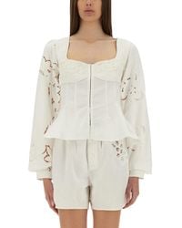 Marine Serre - Upcycled Linen Top - Lyst