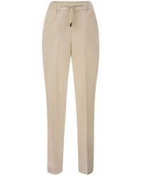 Peserico - Tailored Virgin Wool, Cashmere And Metallic Fibre Jogger Trousers - Lyst