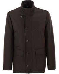 Fay - Virgin Wool Jacket With Suede Details By - Lyst